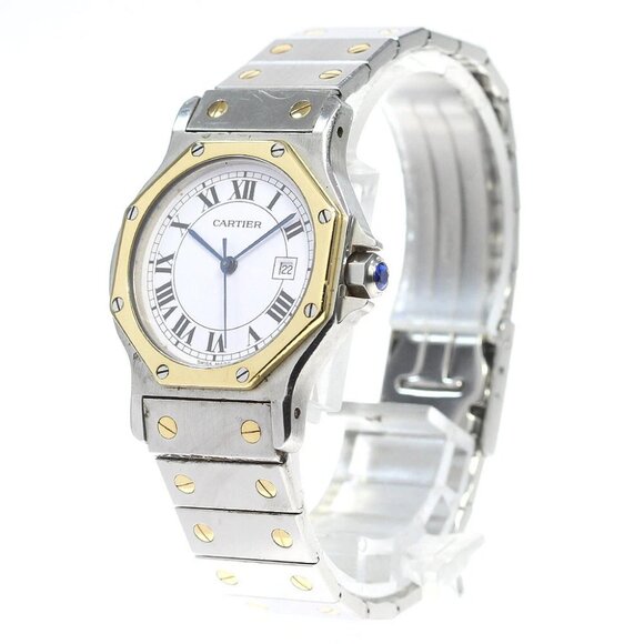 CARTIER Santos Octagon LM 81037288 Date white Dial Automatic Boy's Watch - Picture 2 of 6